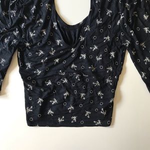 3/4 sleeve free people cropped top